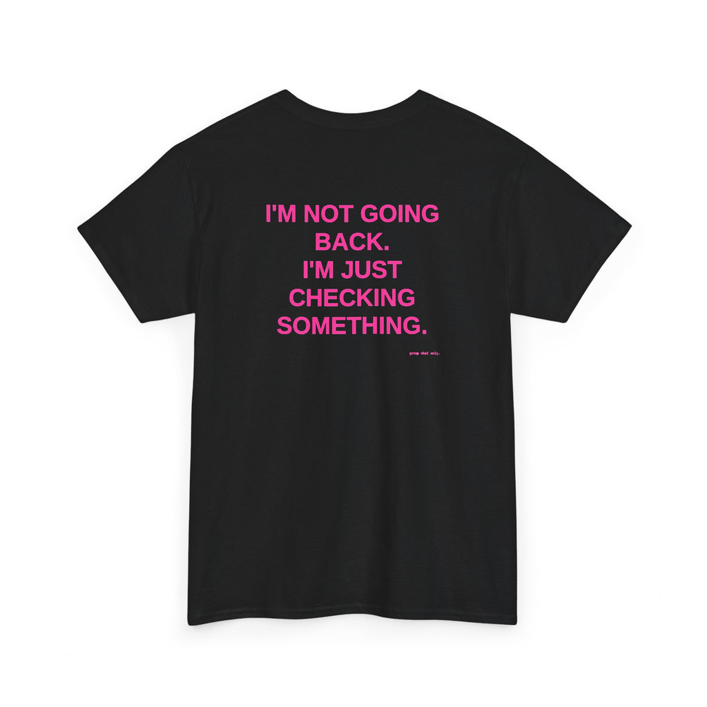 I'm Not Going Back. I'm Just Checking Something.